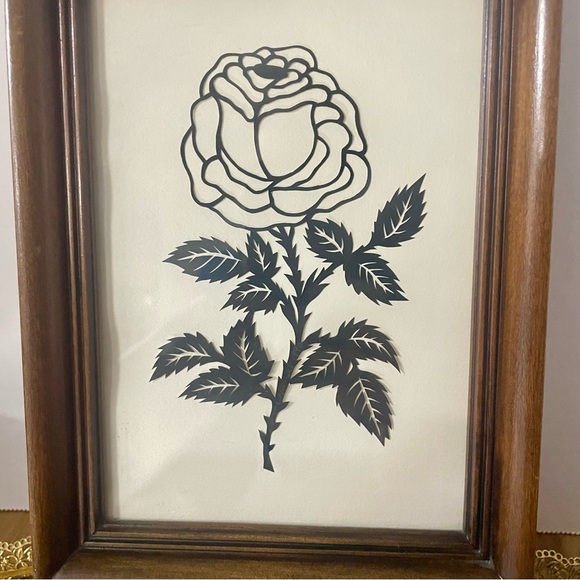 Folk Art Scherenschnitte Signed Janice Dyar Harrell Renowned Artist 1990 VTG - Picture 3 of 9